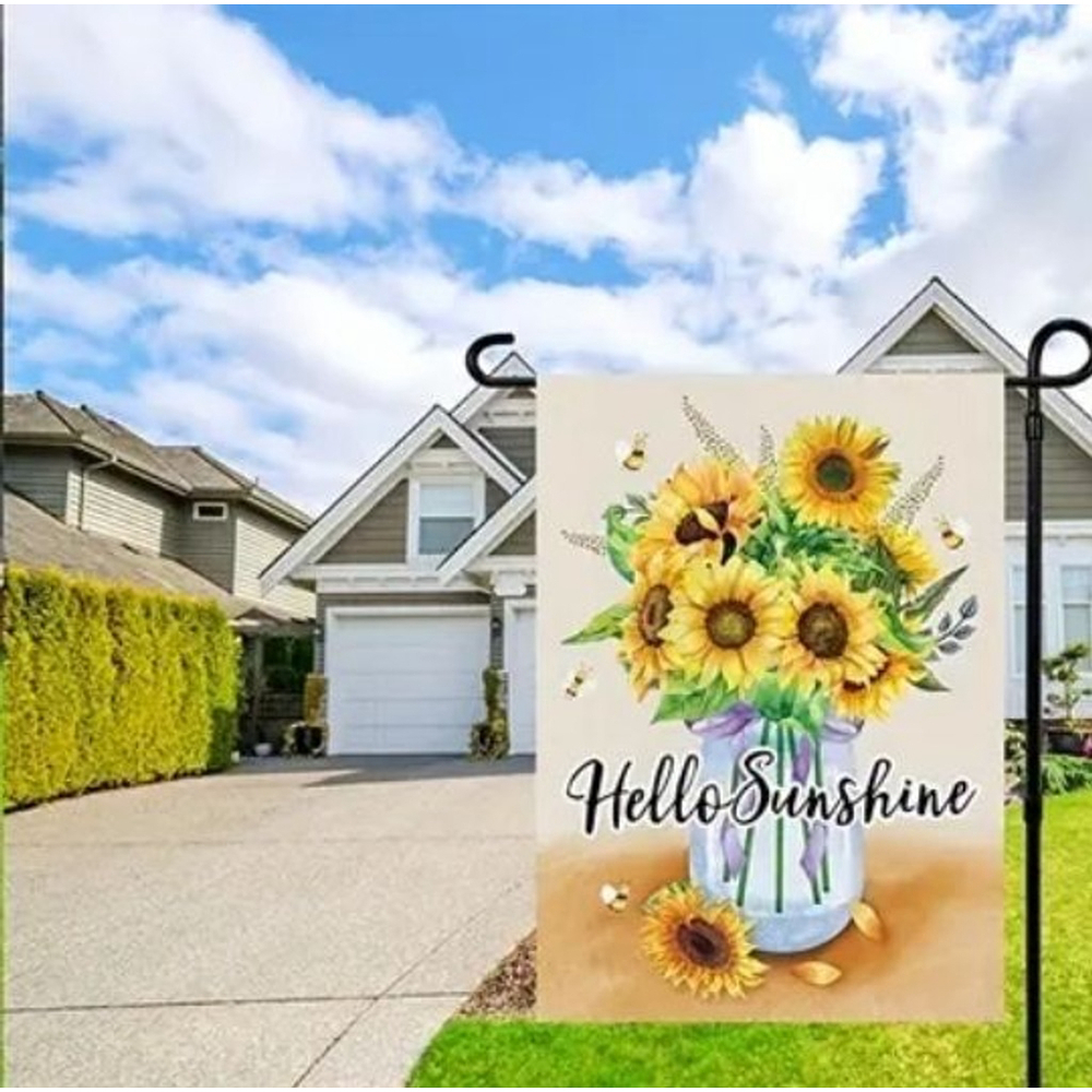 Sunflower Garden Flag, Garden Decor, 11.8x17.7in, Yellow